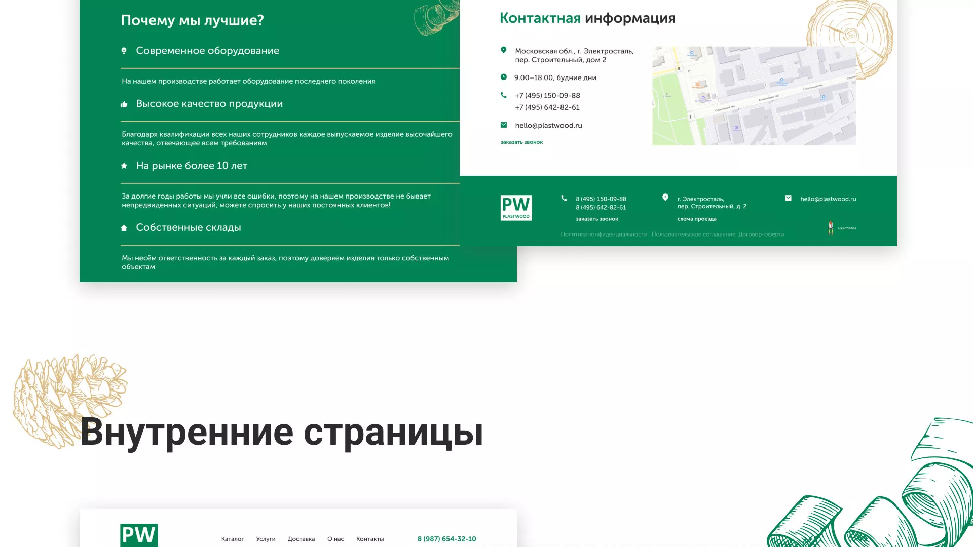 Разработка айдентики и сайта компании «Plastwood» в Лысково
