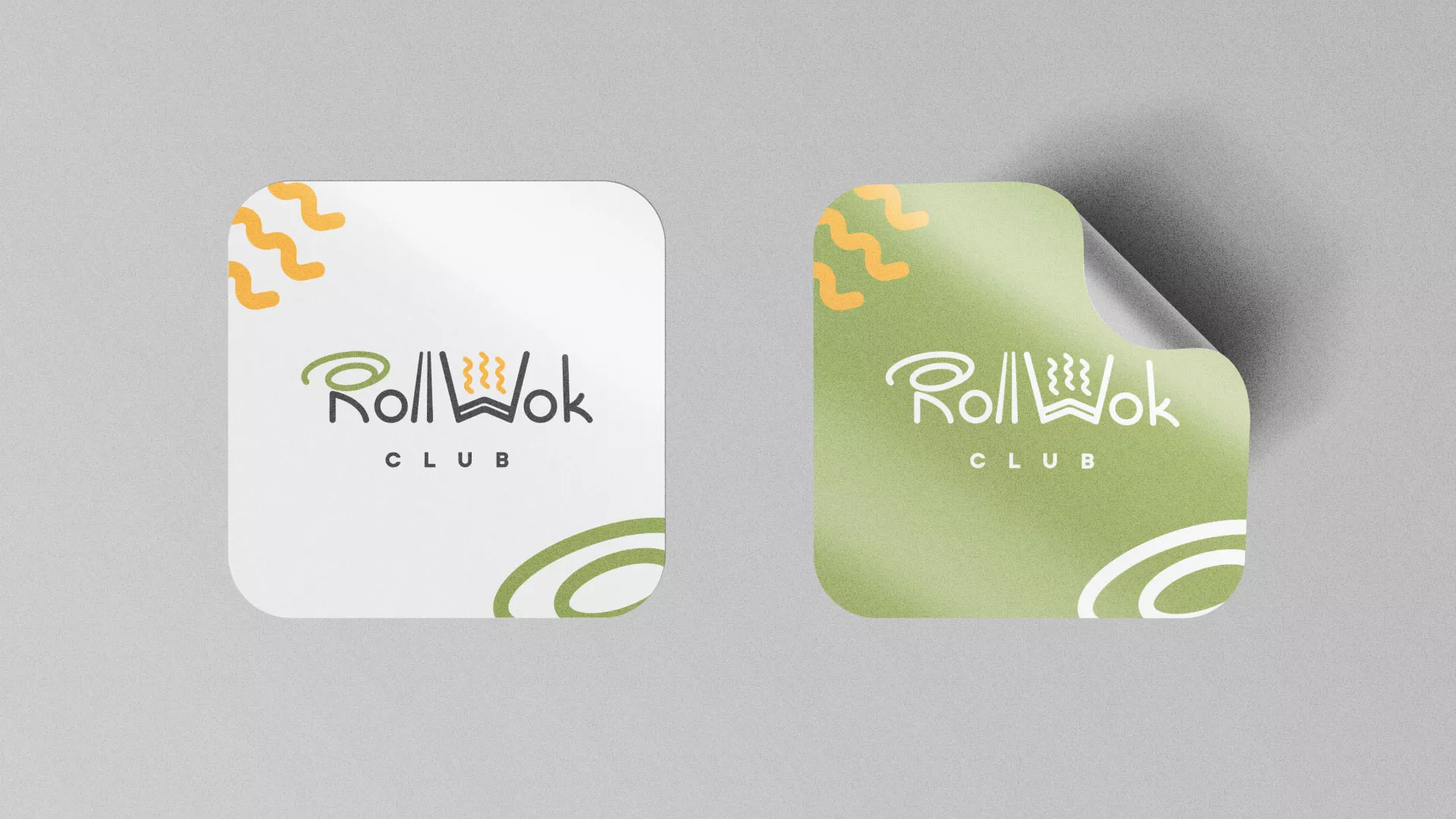 Разработка логотипа и фирменного стиля суши-бара «Roll Wok Club» в Лысково