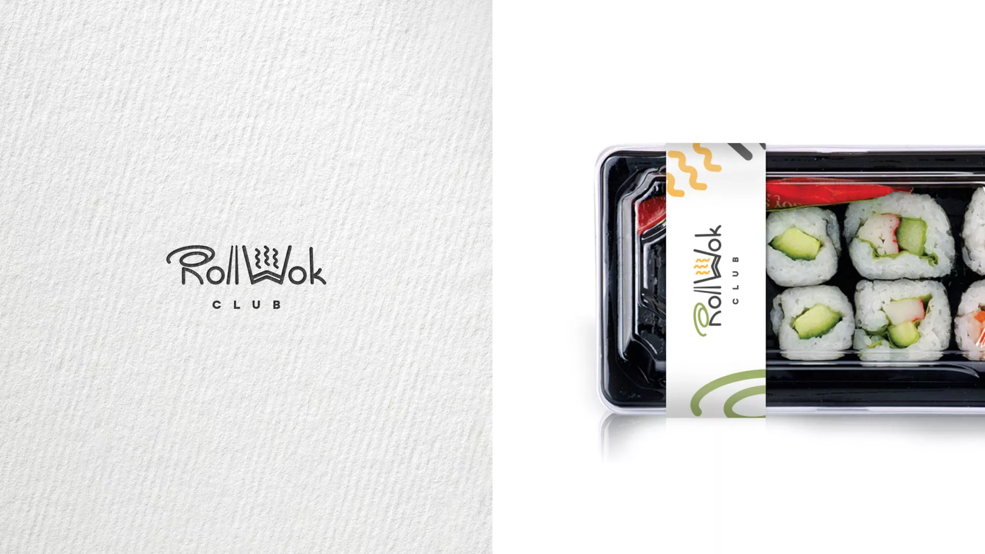 Разработка наклеек для суши-бара «Roll Wok Club» в Лысково